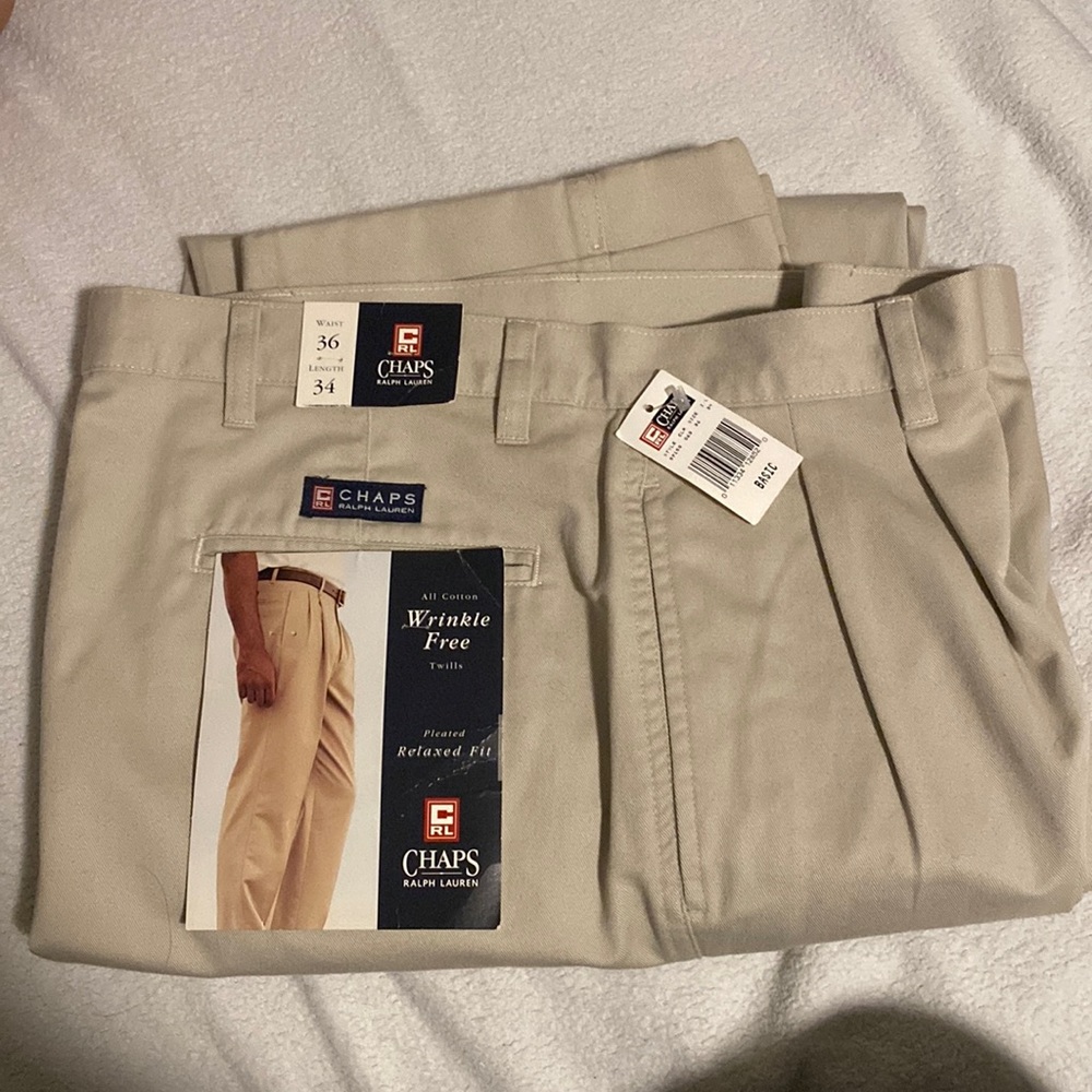 All Cotton Wrinkle Free Twills Pleated Relaxed Fit